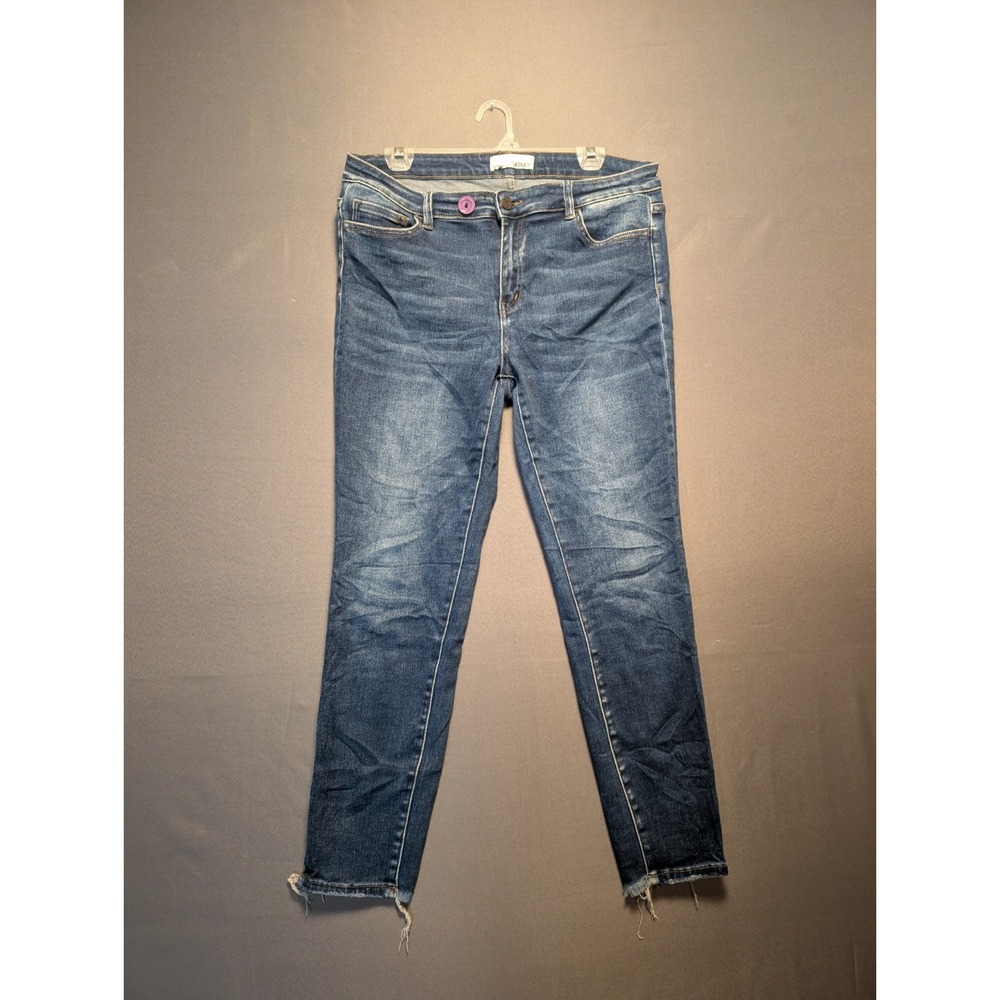 Vervet Ankle Skinny Jeans Womens 31 Blue Stretch Frayed Hem V2501